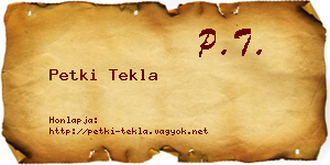 Petki Tekla névjegykártya